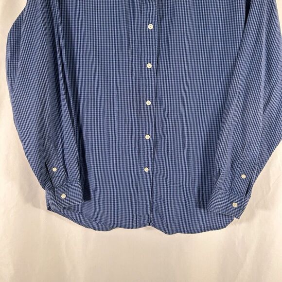 Brooks Brothers Dress Shirt Men's Medium Blue Plaid Button Up Long Sleeve Cotton - Picture 5 of 5